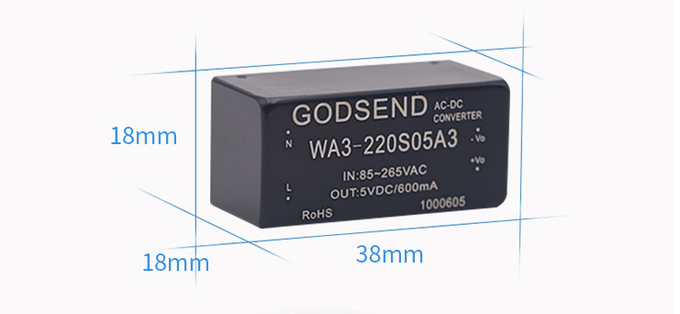 UA3-220S05A2 módulo 220V de la corriente continua de la CA al módulo de fuente de alimentación 5V 0